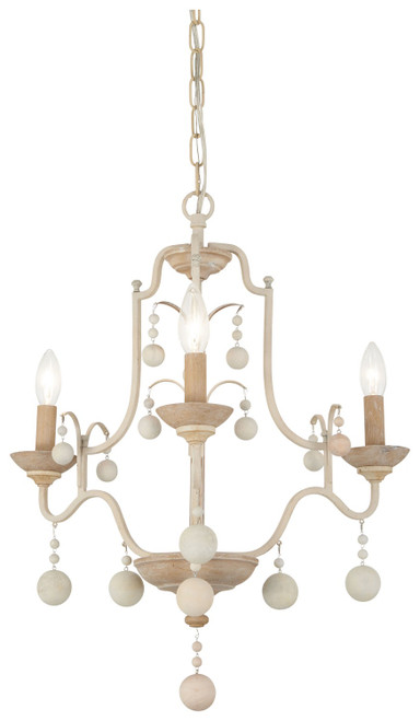 Minka-Lavery - 2663-717 - Three Light Chandelier - Colonial Charm - White Wash