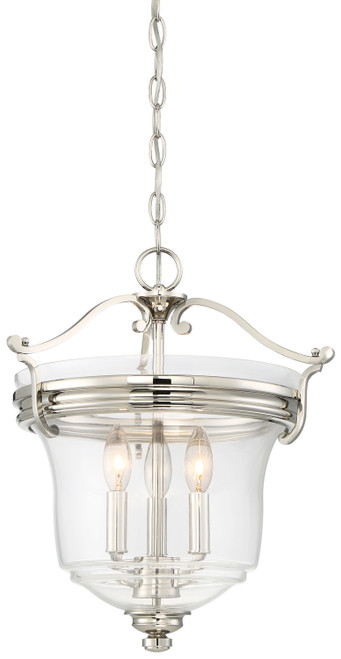 Minka-Lavery - 3297-613 - Three Light Pendant (Convertible To Semi Flush) - Audrey's Point - Polished Nickel