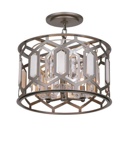 Minka-Lavery - 3585-795 - Three Light Semi Flush Mount - Hexly - Bronze & Sultry Sliver