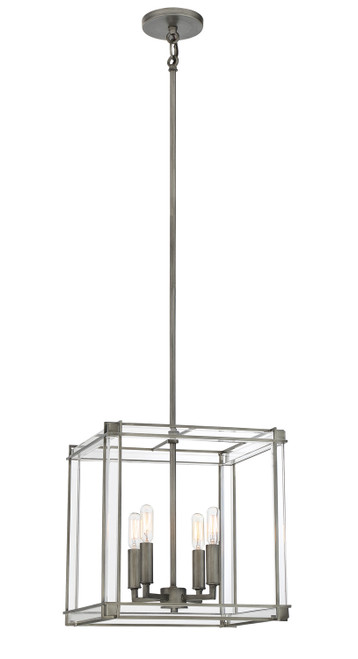 Minka-Lavery - 3854-756 - Four Light Pendant - Langen Square - Antique Nickel
