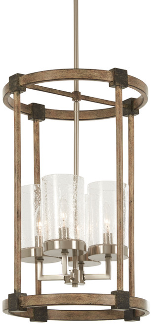 Minka-Lavery - 4640-106 - Four Light Foyer Pendant - Bridlewood - Stone Grey w/Brushed Nickel