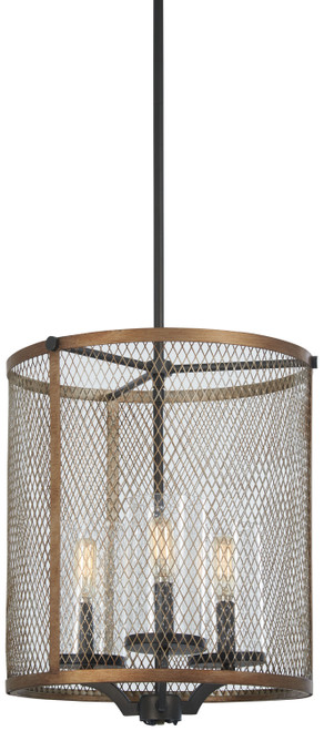 Minka-Lavery - 4692-107 - Three Light Pendant - Marsden Commons - Smoked Iron w/Aged Gold