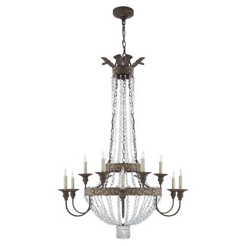 Visual Comfort Signature - NW 5016AGP-CG - 12 Light Chandelier - Lyon - Antique Gild and Polychrome