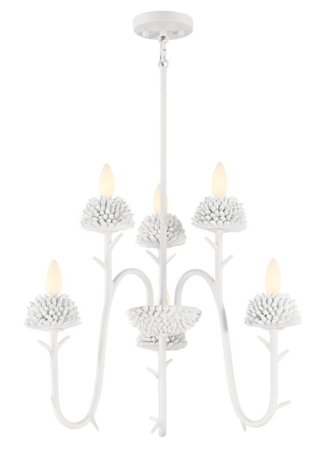 Minka-Lavery - 5906-655 - Six Light Pendant - North Fork by Robin Baron - Sand White