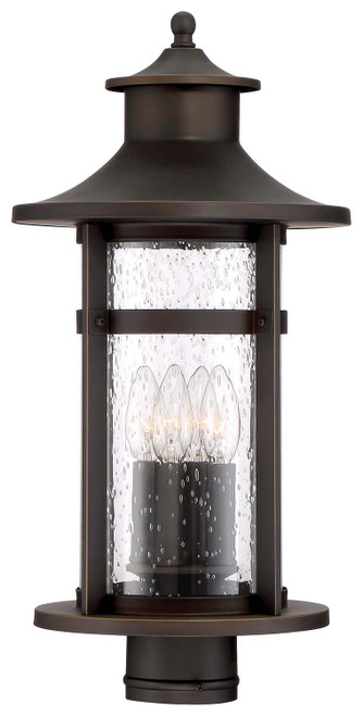 Minka-Lavery - 72556-143C - Four Light Outdoor Post Mount - Highland Ridge - Oil Rubbed Bronze w/Gold Highlights