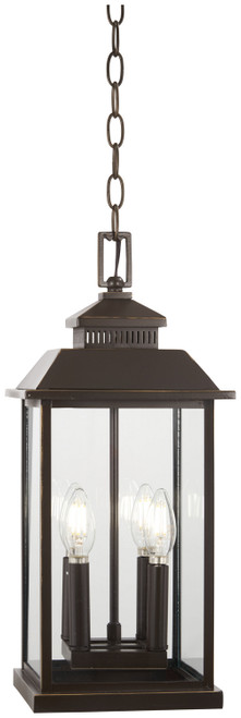 Minka-Lavery - 72594-143C - Four Light Chain Hung Lantern - Miner's Loft - Oil Rubbed Bronze w/Gold Highlights