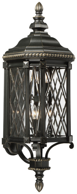 Minka-Lavery - 9323-585 - Six Light Outdoor Wall Mount - Bexley Manor - Black w/Gold Highlights