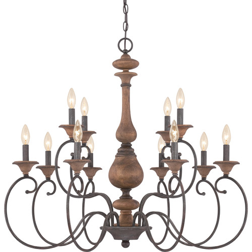 Quoizel - ABN5012RK - 12 Light Chandelier - Auburn - Rustic Black