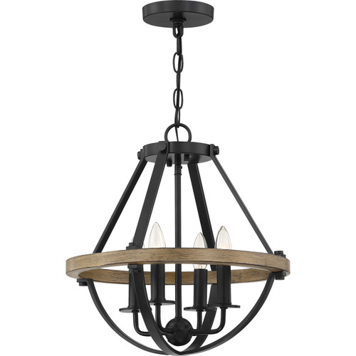 Quoizel - BRL2816EK - Four Light Pendant - Bartlett - Earth Black