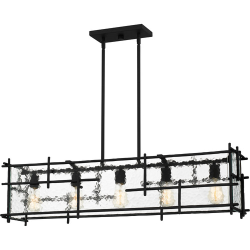 Quoizel - DPN538MBK - Five Light Linear Chandelier - Daphne - Matte Black