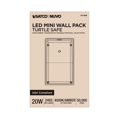 Satco - 65-888 - LED Turtle Safe Wall Pack - Black