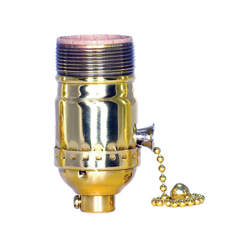 Satco - 80-1036 - On-Off Pull Chain Socket - Polished Brass