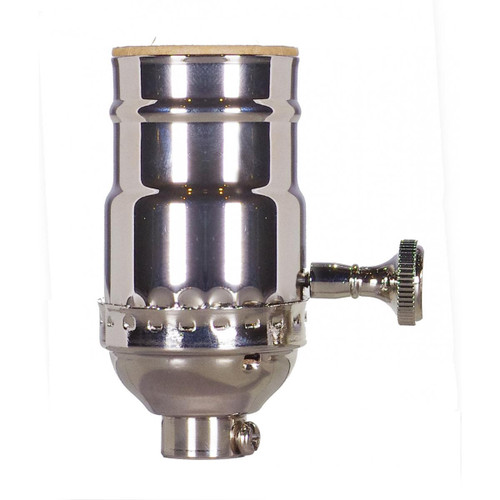 Satco - 80-1180 - On-Off Turn Knob Socket W/Removable Knob - Polished Nickel