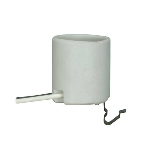 Satco - 80-1221 - Keyless Porcelain Socket W/Snap-In Clip - White