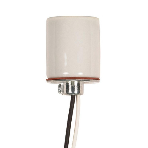 Satco - 80-1278 - Keyless Porcelain Socket With 1/8 Ip Cap - Glazed White