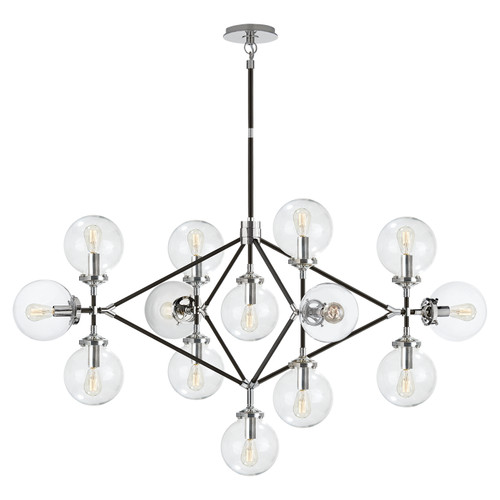 Visual Comfort Signature - S 5024PN/BLK-CG - 14 Light Chandelier - Bistro - Polished Nickel and Black