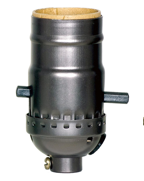 Satco - 80-2438 - On-Off Push Thru Socket With Side Outlet - Dark Antique Brass
