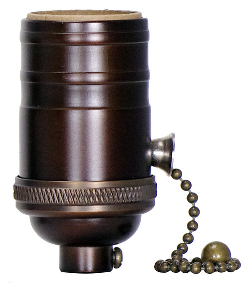 Satco - 80-2445 - On-Off Pull Chain Socket - Dark Antique Brass