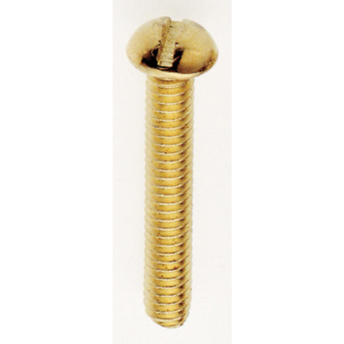 Satco - 90-027 - Round Head Slotted Machine Screw - Brass Plated