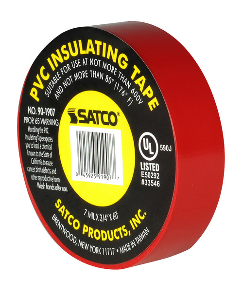 Satco - 90-1907 - Elec Tape 60 Ft. 3/4 - Red