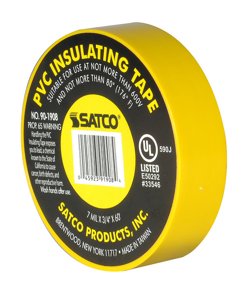 Satco - 90-1908 - Elec Tape 60 Ft. 3/4 - Yellow