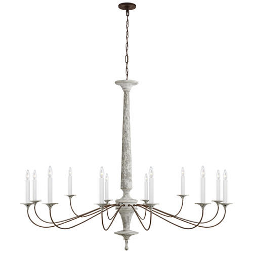 Visual Comfort Signature - SK 5350SWH/NR - 12 Light Chandelier - Bordeaux - Swedish White and Natural Rust