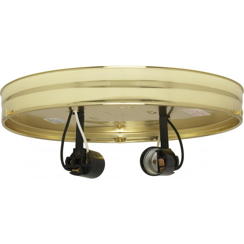 Satco - 90-766 - Two Light Ceiling Pan - Brass