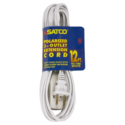 Satco - 93-196 - Extension Cord - White