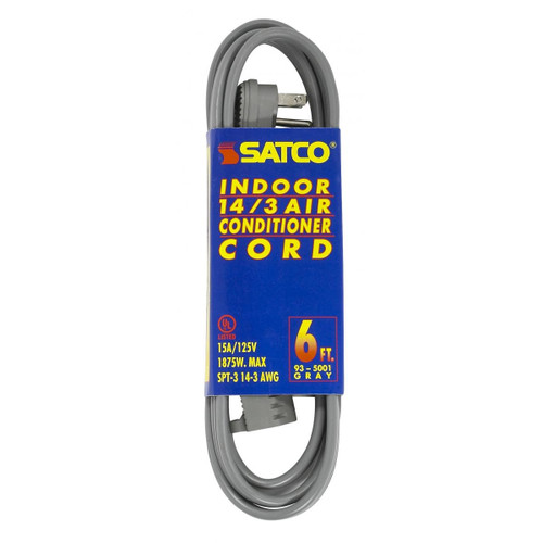 Satco - 93-5001 - Heavy Duty Air Conditioner/Appliance Cord - Gray