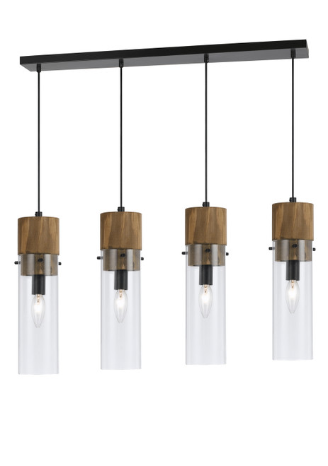 Cal Lighting - FX-3583-4 - Four Light Chandelier - SPHEROID - Wood/Dark Bronze