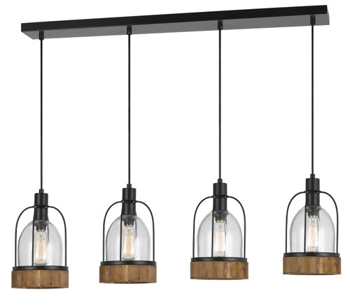 Cal Lighting - FX-3584-4 - Four Light Chandelier - BEACON - Wood/Dark Bronze
