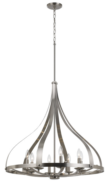Cal Lighting - FX-3589-8 - Eight Light Chandelier - MERIDIAN - Brushed Steel
