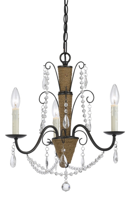 Cal Lighting - FX-3592-3 - Three Light Chandelier - ANTIGO - Rattan/Crystal