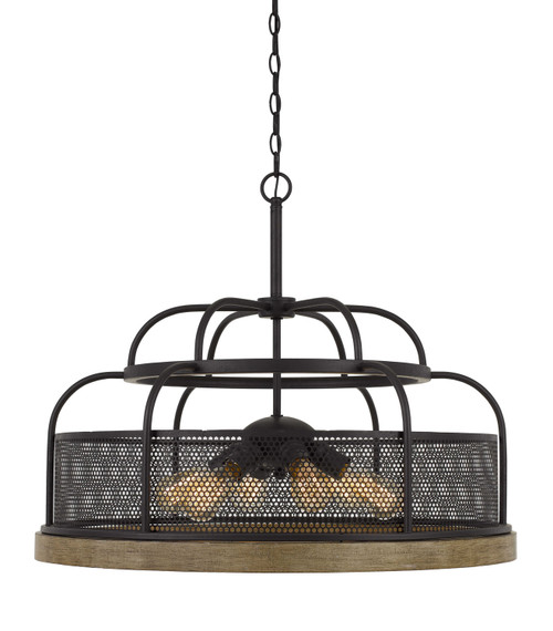 Cal Lighting - FX-3706-6 - Six Light Chandelier - Akaki - Iron/Light Oak