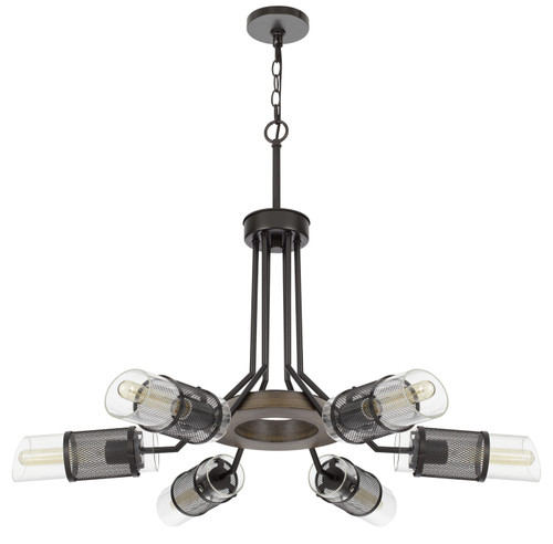 Cal Lighting - FX-3754-6 - Six Light Chandelier - Savona - Wood/Black