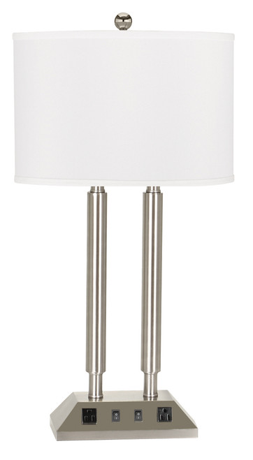 Cal Lighting - LA-2004DK-1RBS - Two Light Table Lamp - HOTEL - Brushed Steel