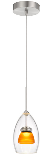 Cal Lighting - UP-128-CL-AMBFR - LED Mini Pendant - Dimmable with Lutron Brand Dimmers: DVCL-153P SCL - Frosted Yellow