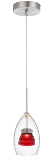 Cal Lighting - UP-128-CL-REDCL - LED Mini Pendant - Dimmable with Lutron Brand Dimmers: DVCL-153P SCL - Red Clear