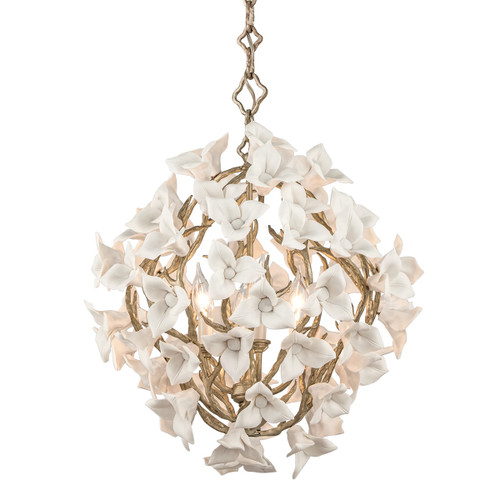 Corbett Lighting - 211-44-SGL - Four Light Chandelier - Lily - Stria Gold Leaf