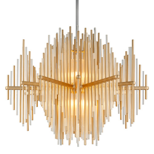Corbett Lighting - 238-43-GL/SS - Two Light Chandelier - Theory - Gold Leaf