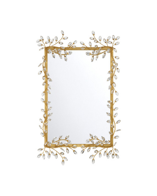 Currey and Company - 1000-0161 - Mirror - Forget-Me-Not - Clear/Chinois Gold Leaf