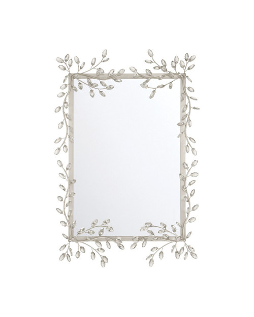Currey and Company - 1000-0162 - Mirror - Forget-Me-Not - Clear/Silver Leaf