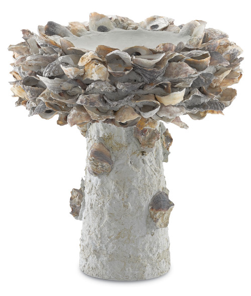 Currey and Company - 1200-0052 - Bird Bath - Oyster Shell - Portland/Natural