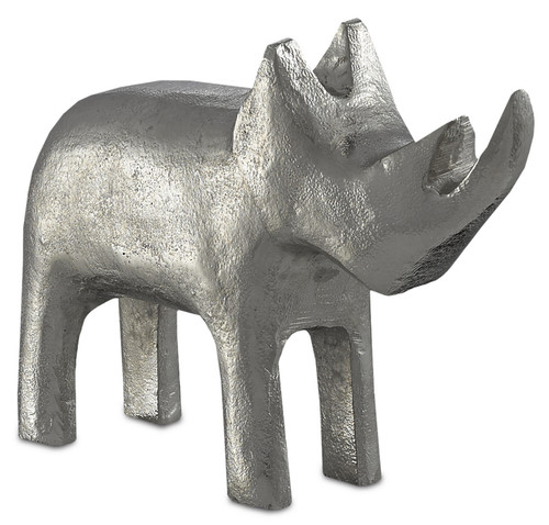Currey and Company - 1200-0083 - Rhino - Kano Collection - Silver