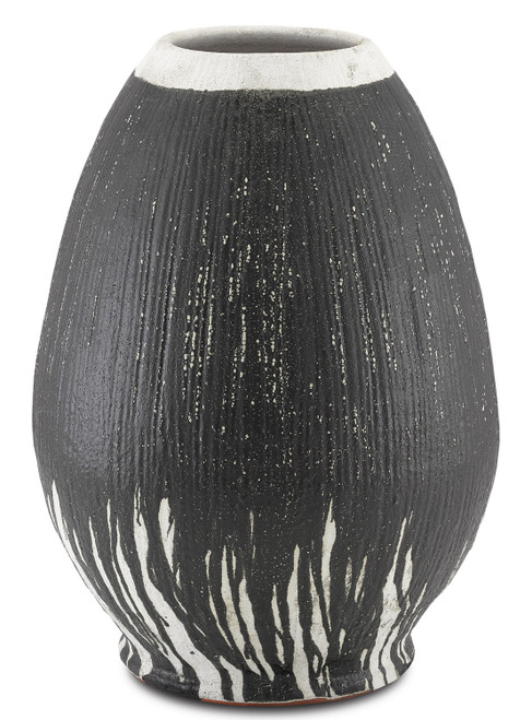 Currey and Company - 1200-0314 - Urn - Chartwell Urn - Textured Black/White