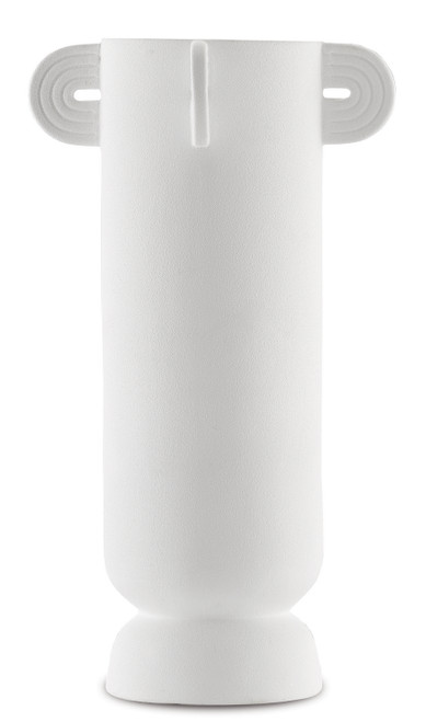 Currey and Company - 1200-0398 - Vase - Happy 40 Collection - Textured White