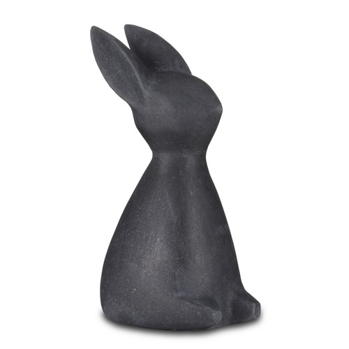 Currey and Company - 1200-0655 - Rabbit - Black Marble Rabbit - Black