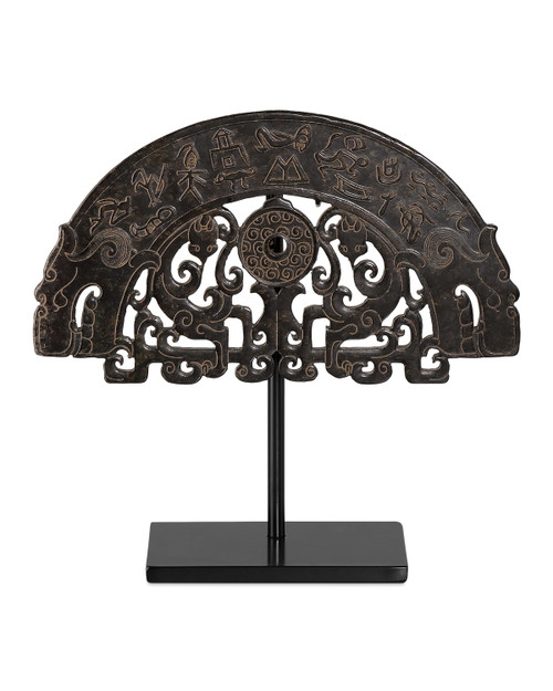 Currey and Company - 1200-0861 - Han Dynasty Jade Jewel - Han Dynasty Collection - Bronze/Black