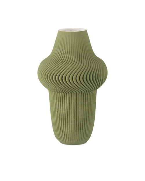 Currey and Company - 1200-0895 - Vase - Green Plisse - Green