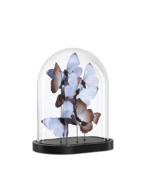 Currey and Company - 1200-0976 - Sculpture - Rue de Bac Butterflies - Lilac/Brown/Black/Clear